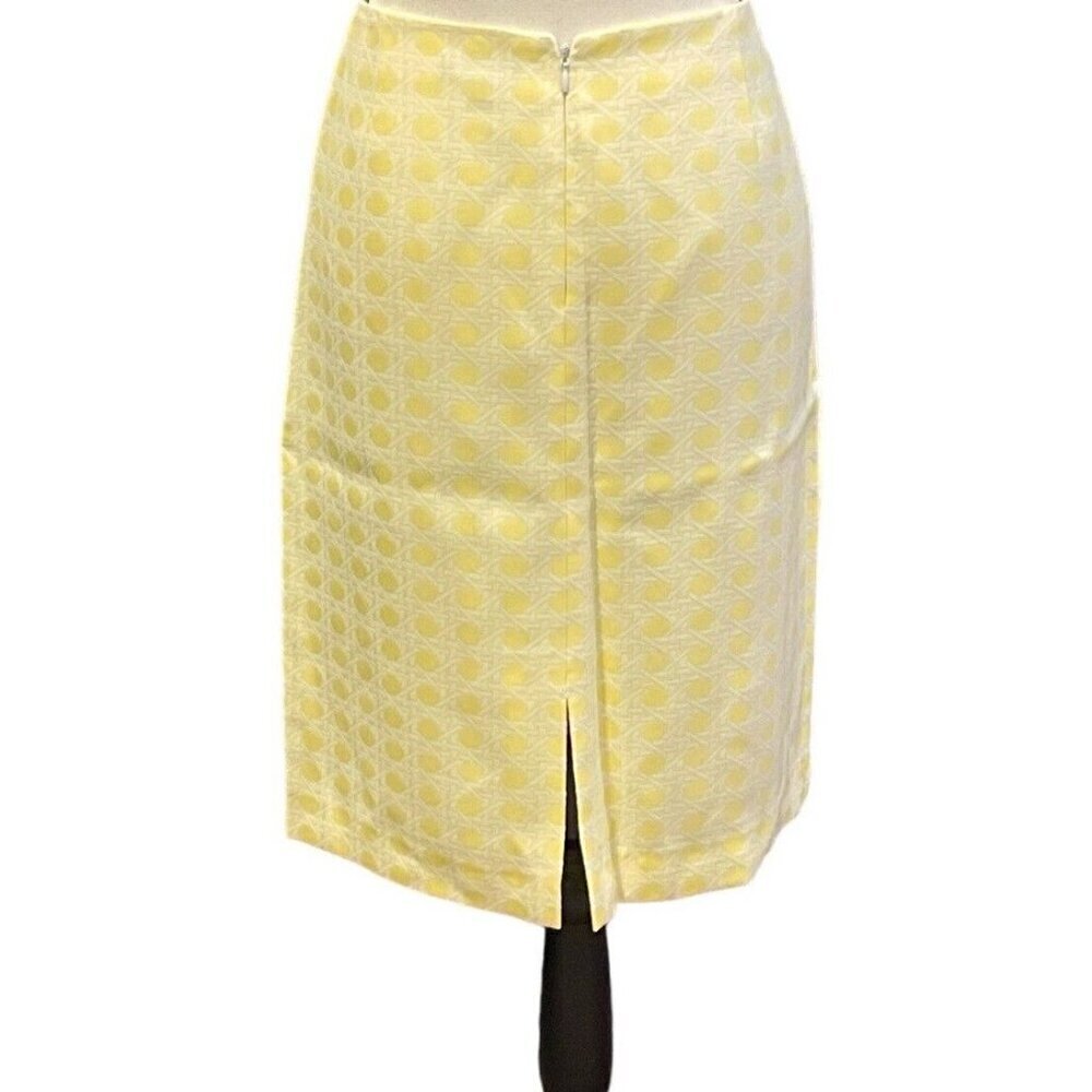 Alex Marie Pencil Skirt Size 6 Yellow Lined Center Back Zipper Slit - Picture 2 of 16